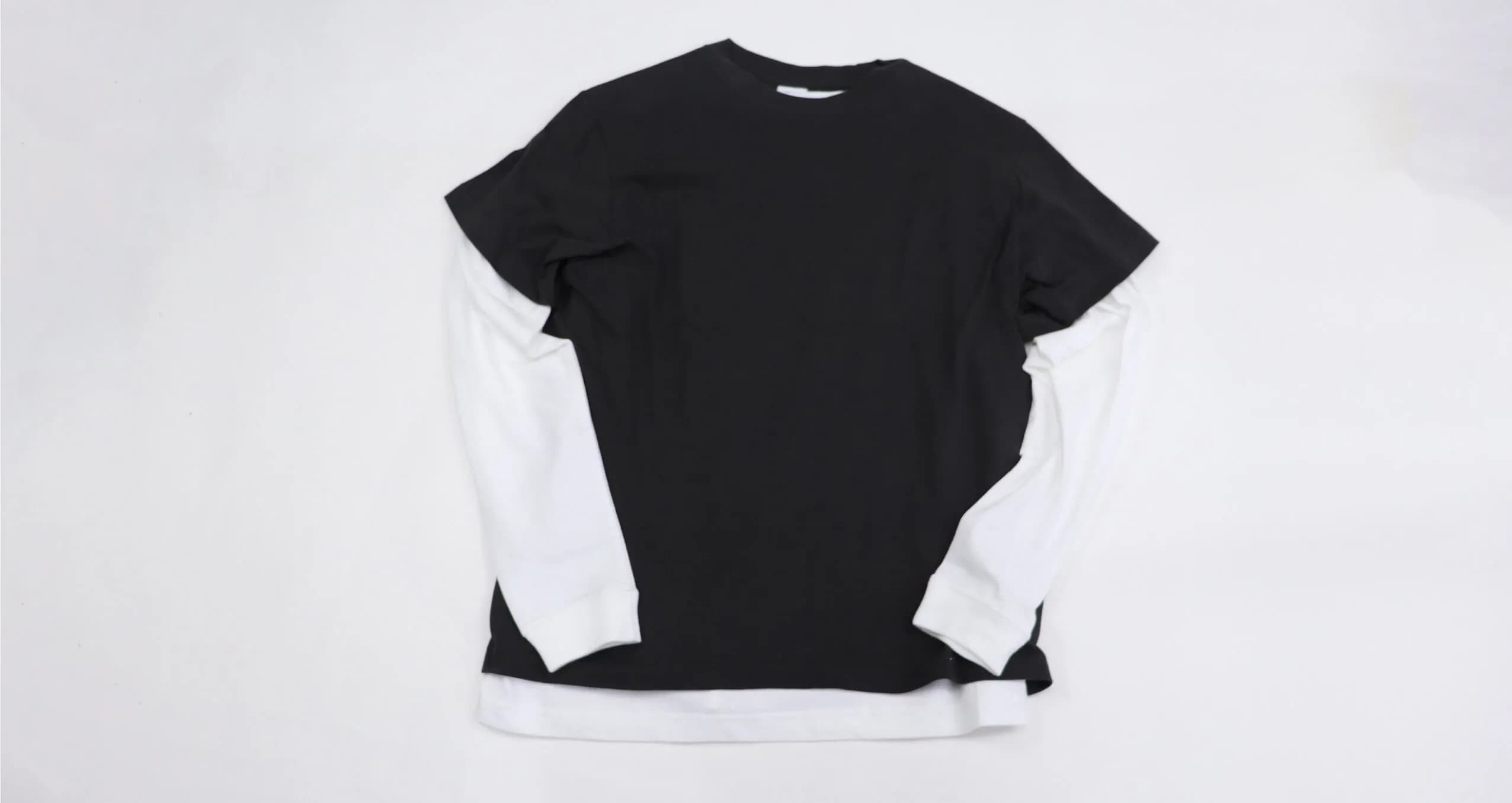 オリジナルTシャツ大活躍。レイヤード(重ね着)スタイル。