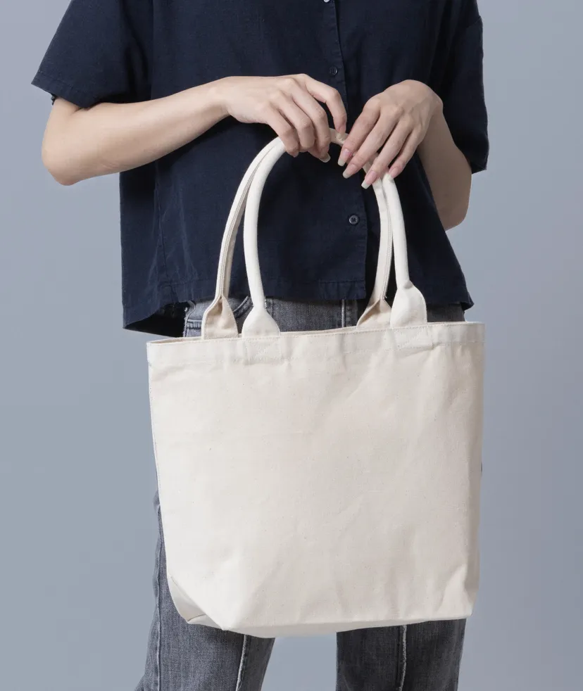 厚手キャンバスパイプハンドルトートバッグ（Ｍ）