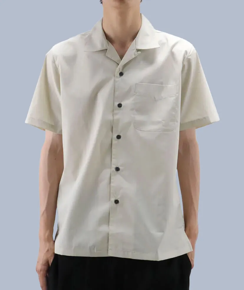 ブロードオープンカラー半袖シャツ