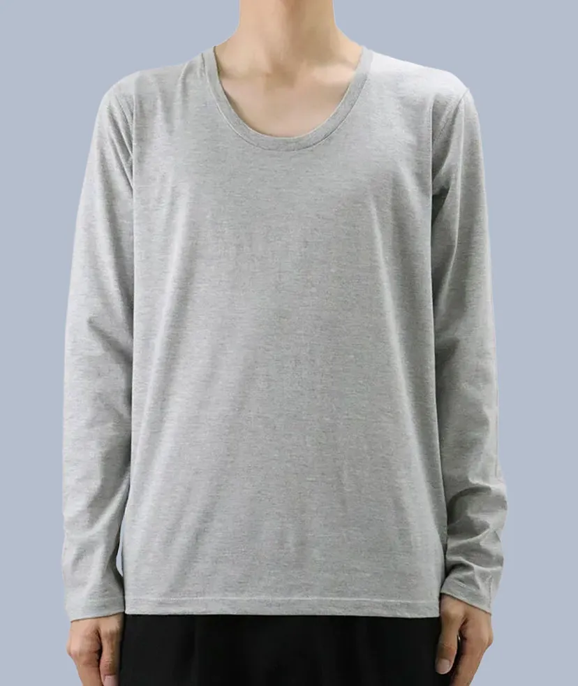 スリムフィット UネックロングスリーブTシャツ